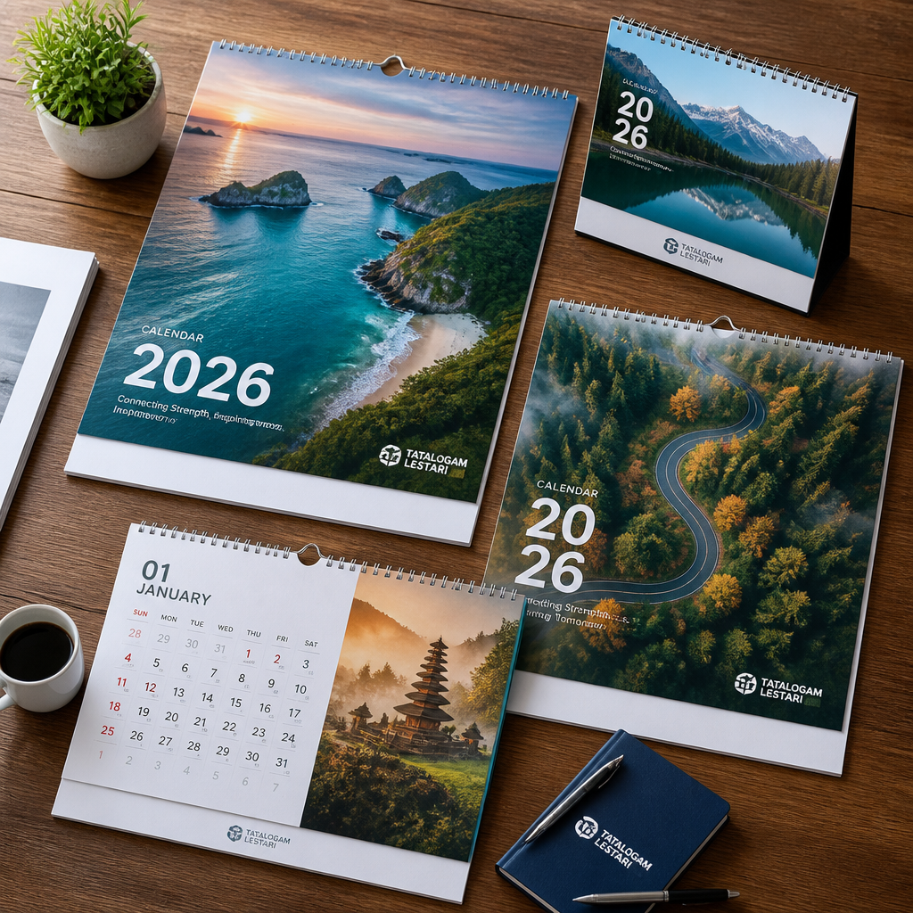 Cetak Kalender Perusahaan — hasil cetak asli Jagocetak.id