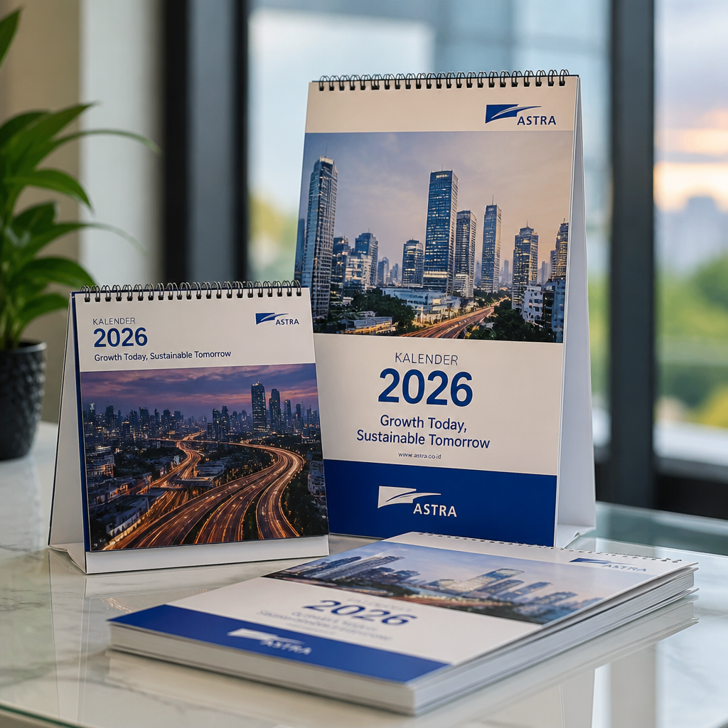 Cetak kalender meja dinding custom perusahaan Jagocetak Surabaya — galeri 1