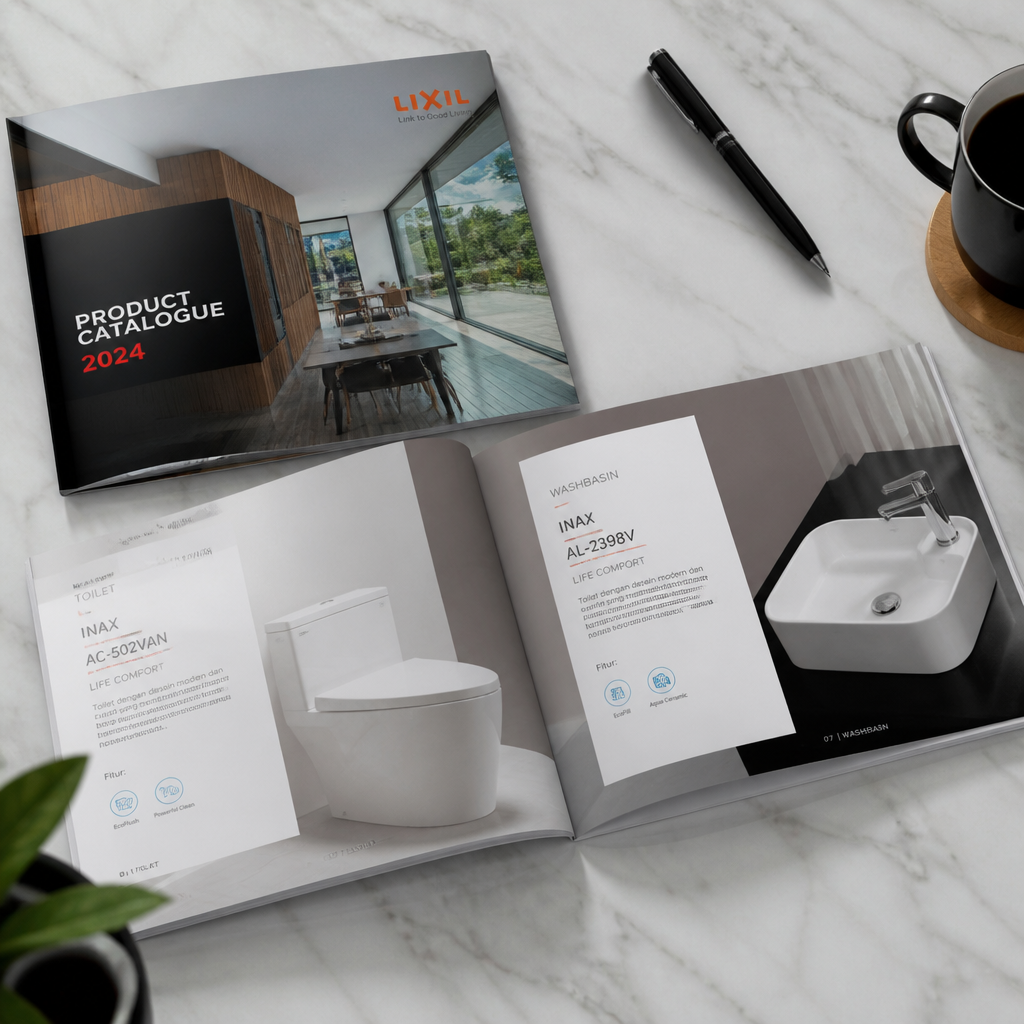 Cetak katalog produk perusahaan premium